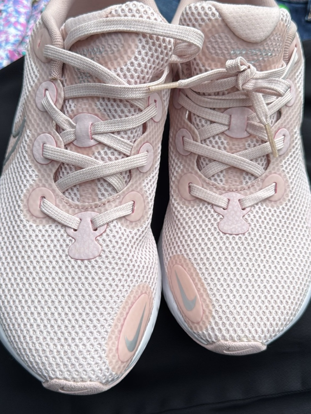 Nike Women’s Athletic Shoes in Light Pink and Silver Swoosh